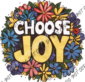 Choose Joy Floral Wreath DTF Transfer