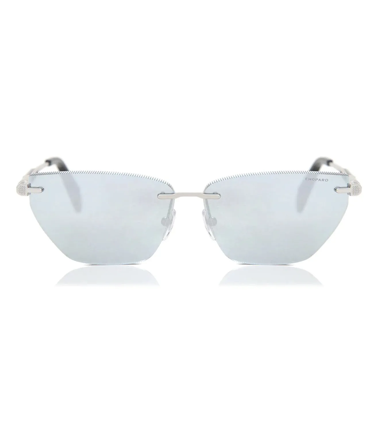 Chopard Unisex Smoke Silver-mirrored Cat-eye Sunglasses