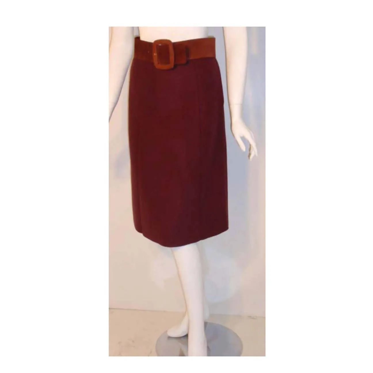 CHRISTIAN DIOR 1971 Three-Piece Burgundy Wool Coat Set | EU 38