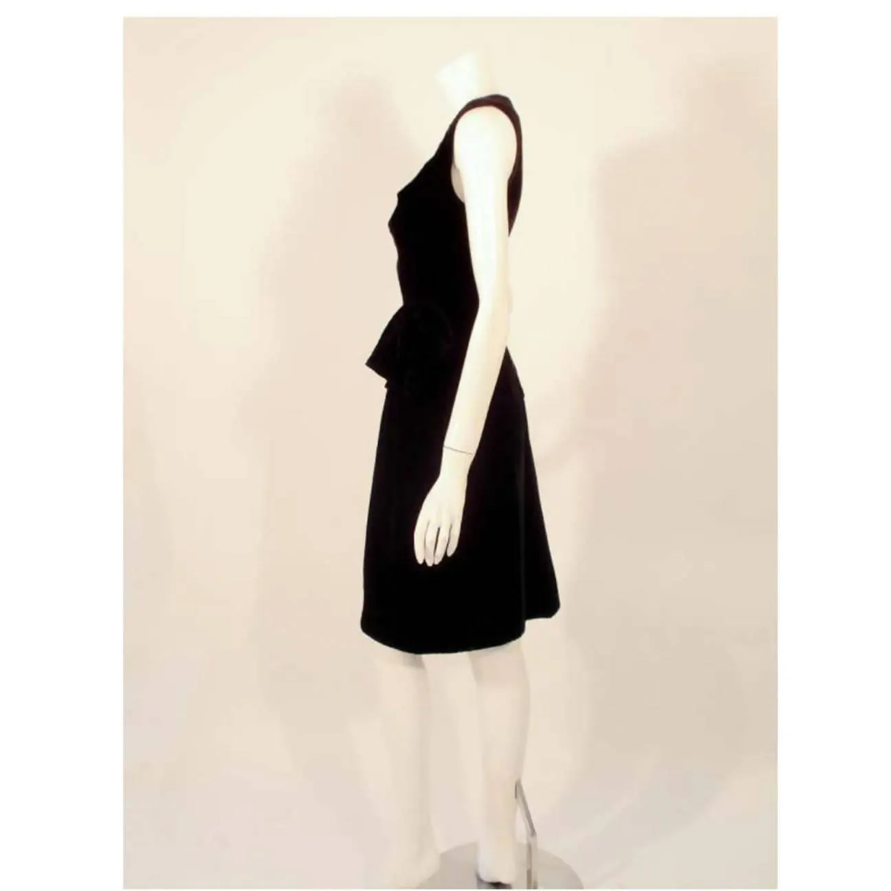 CHRISTIAN DIOR Black Velvet Cocktail Dress | Size 28