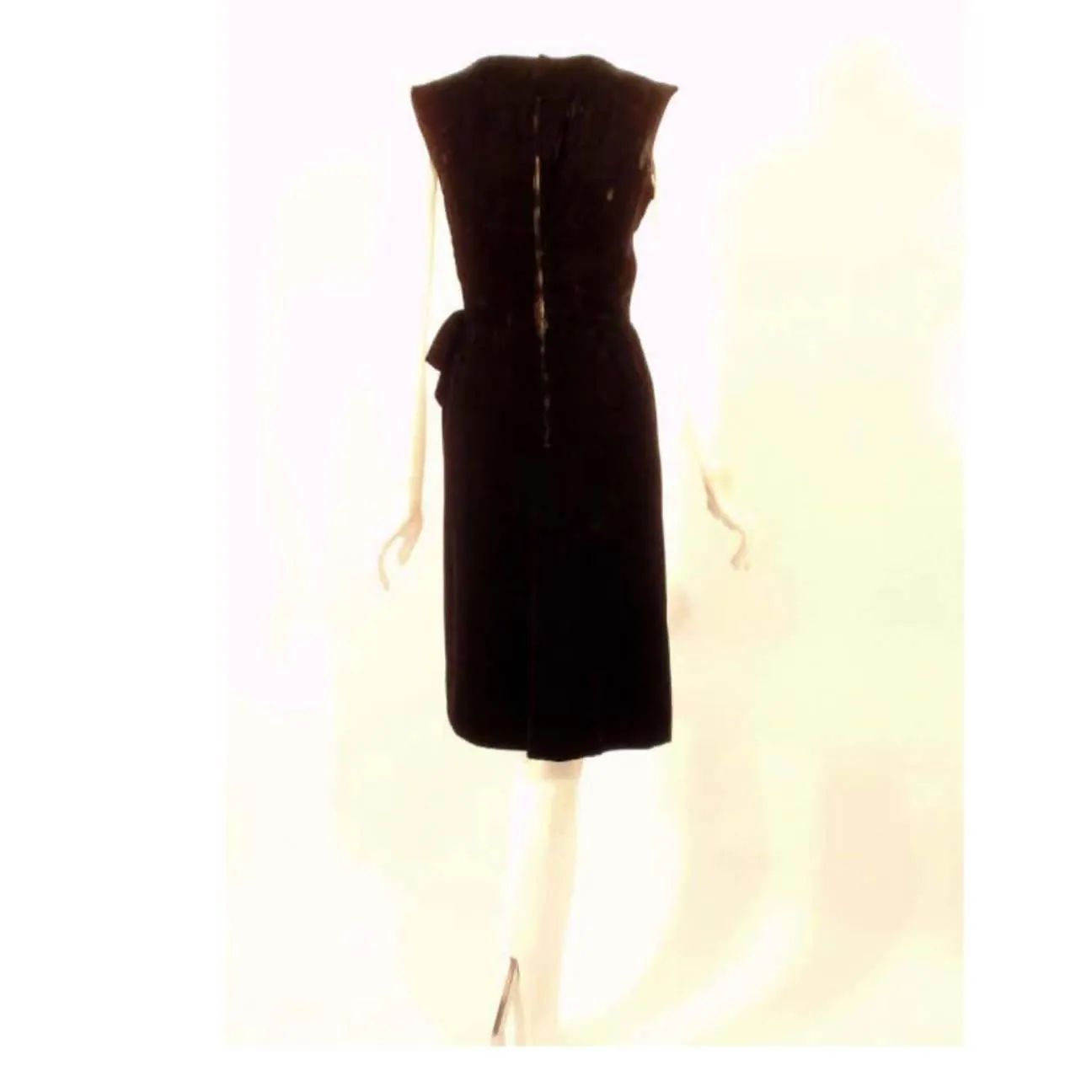 CHRISTIAN DIOR Black Velvet Cocktail Dress | Size 28