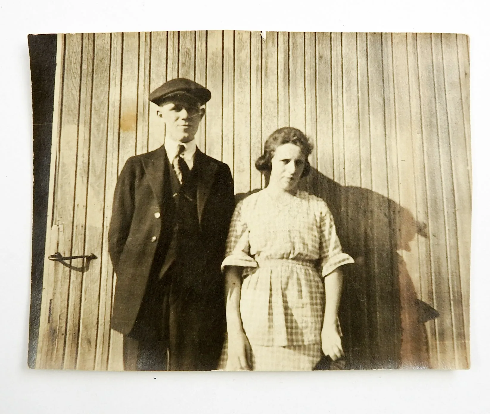 Circa 1915 Stoic Couple Portrait Photograph