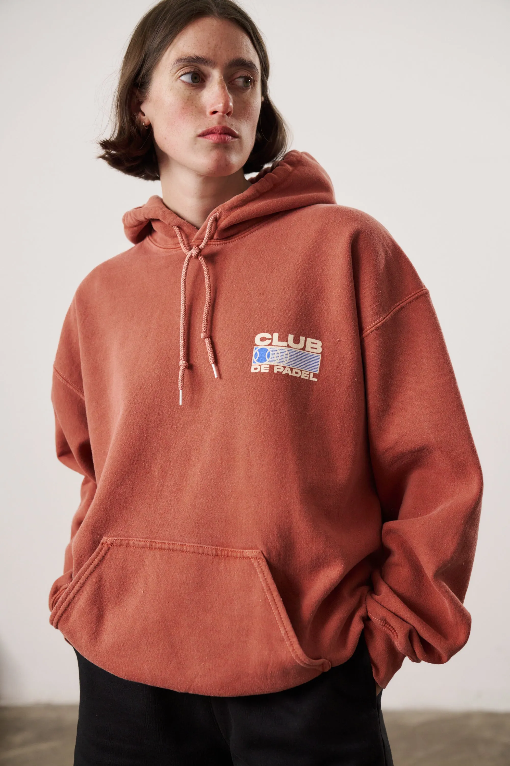 Club de Padel 'Heritage' Vintage Washed Hoodie - Burnt Orange