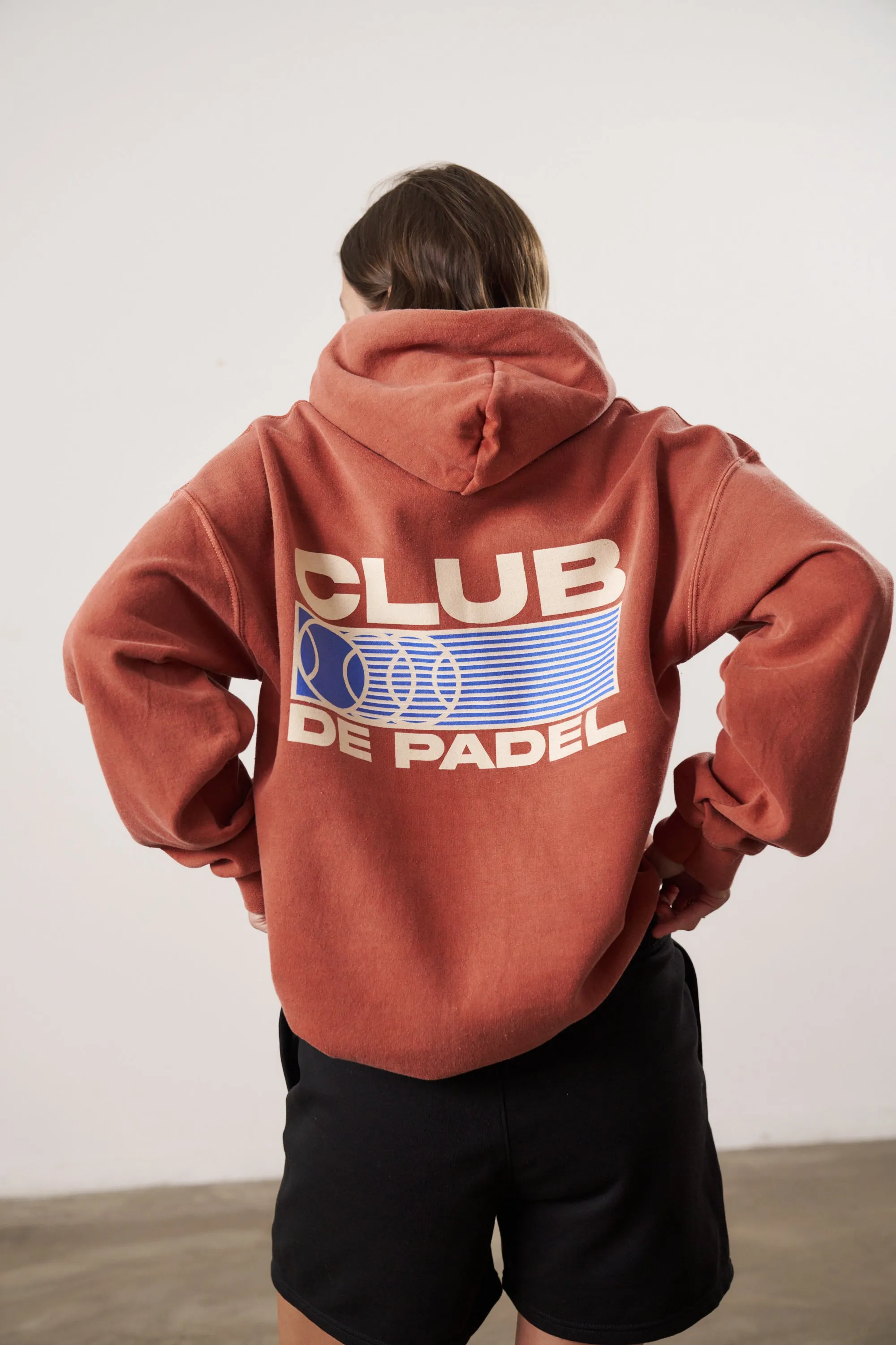 Club de Padel 'Heritage' Vintage Washed Hoodie - Burnt Orange