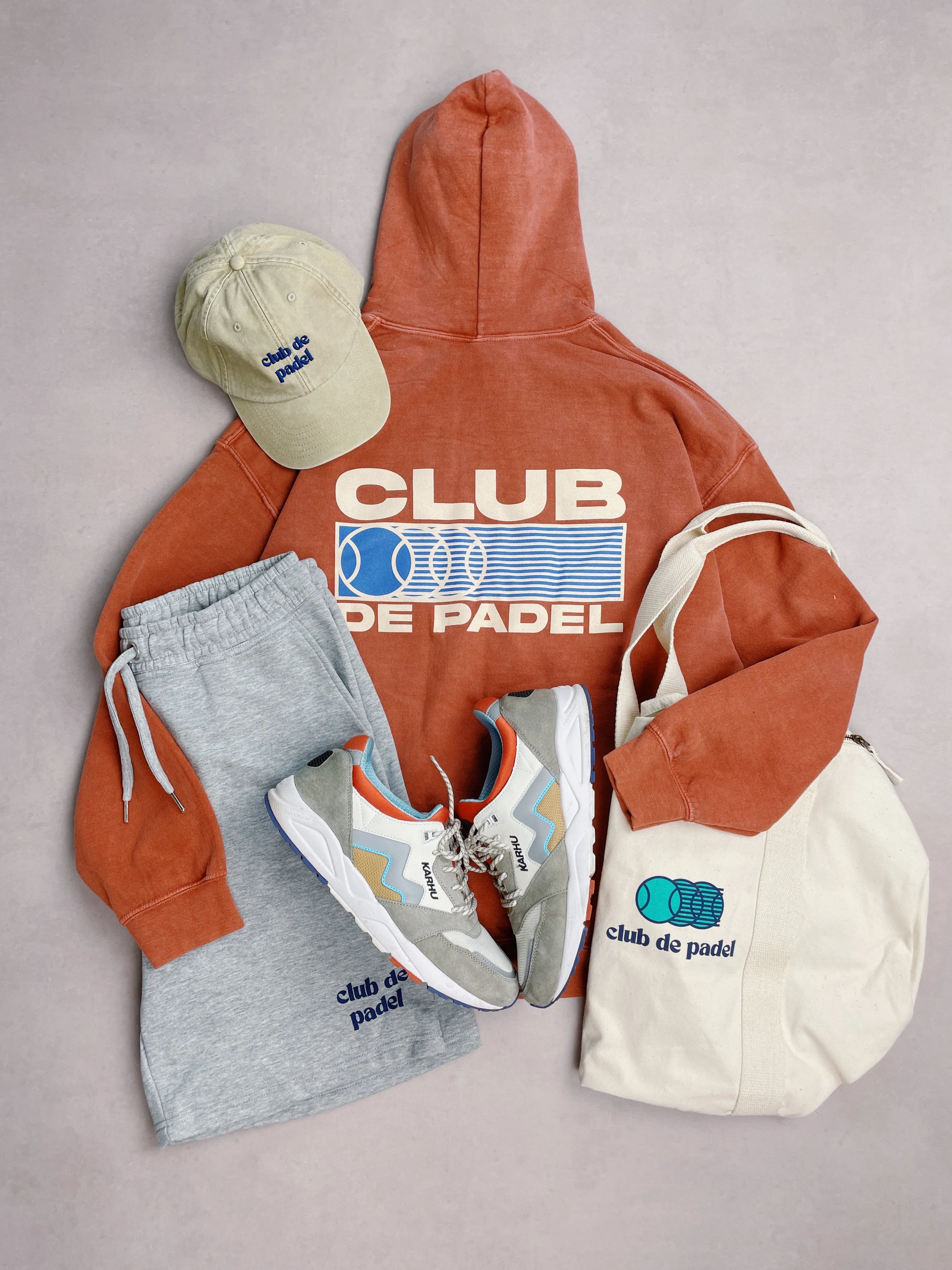 Club de Padel 'Heritage' Vintage Washed Hoodie - Burnt Orange