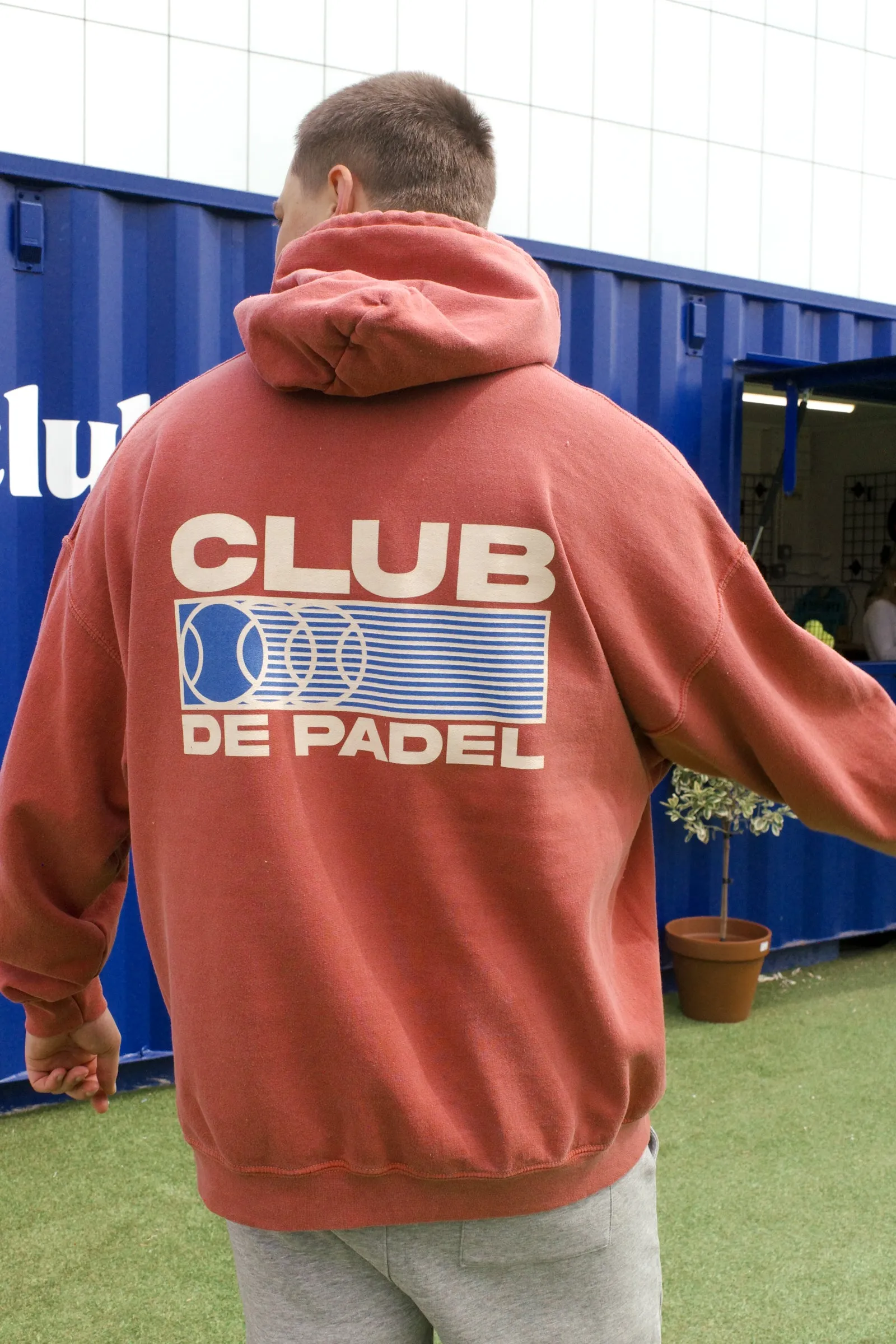 Club de Padel 'Heritage' Vintage Washed Hoodie - Burnt Orange