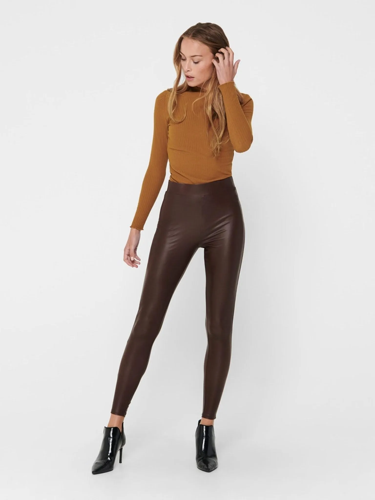 Cool Coated Leggings - Chicory Coffee