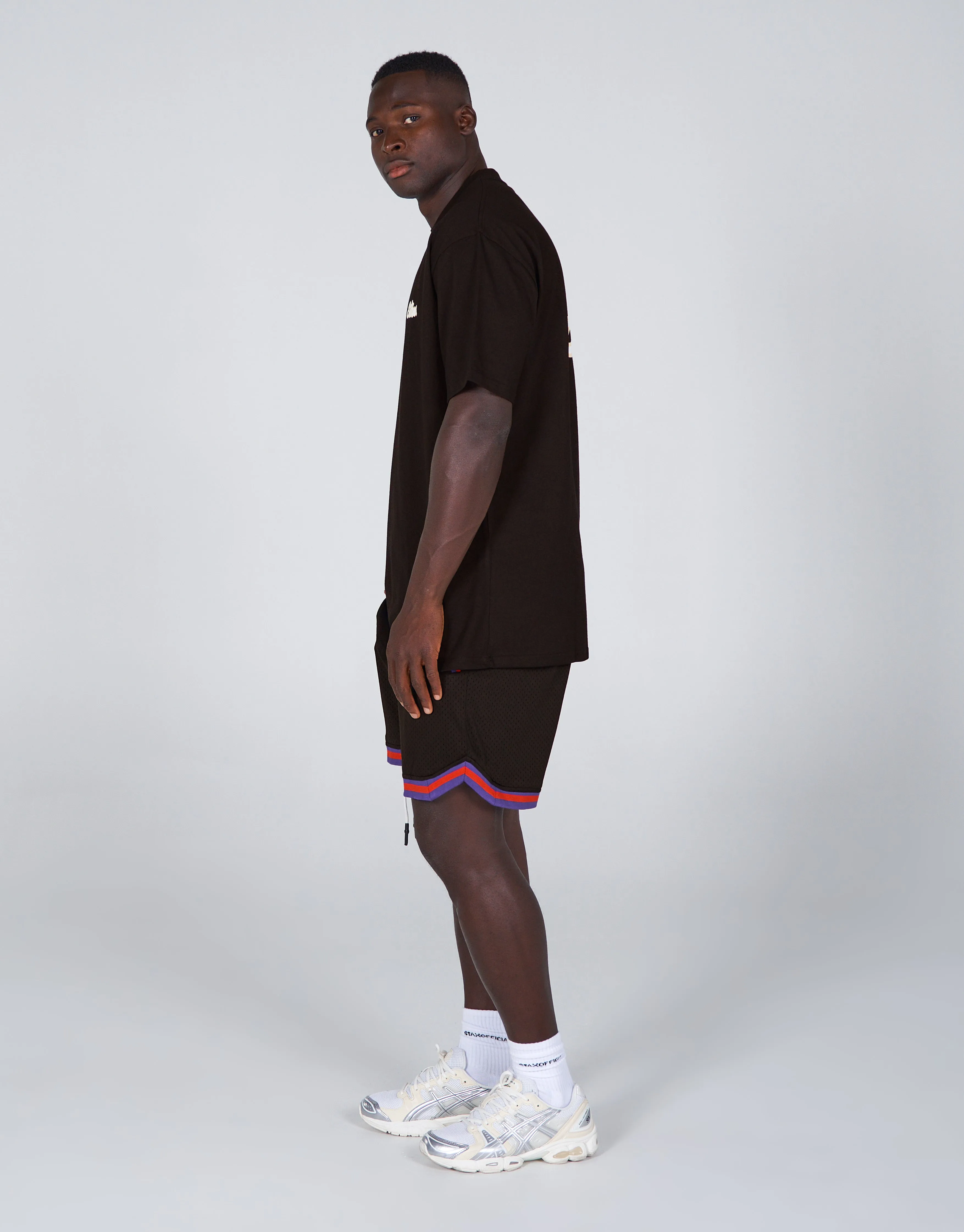 Court Drip Basketball Tee - Black & Cream