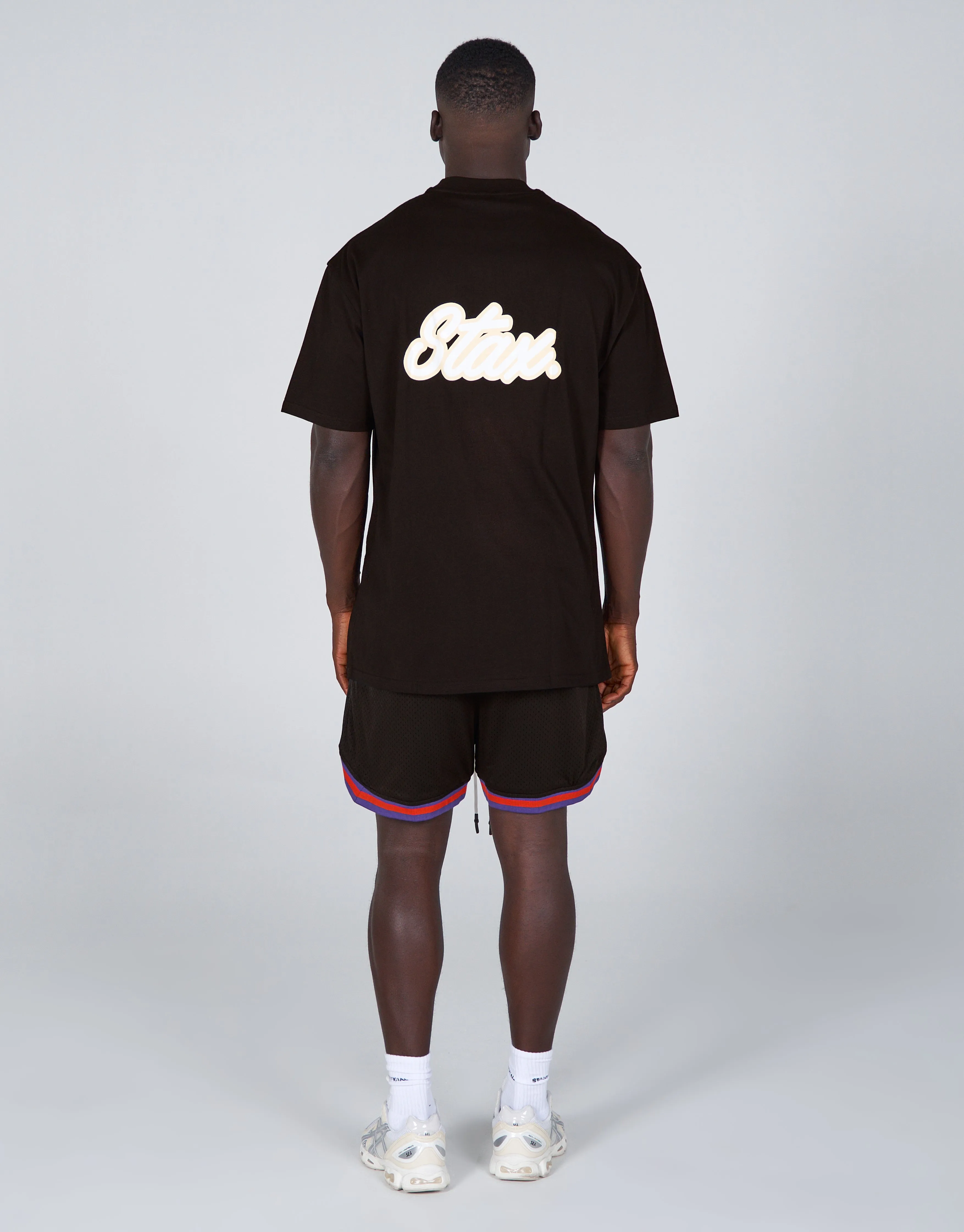 Court Drip Basketball Tee - Black & Cream