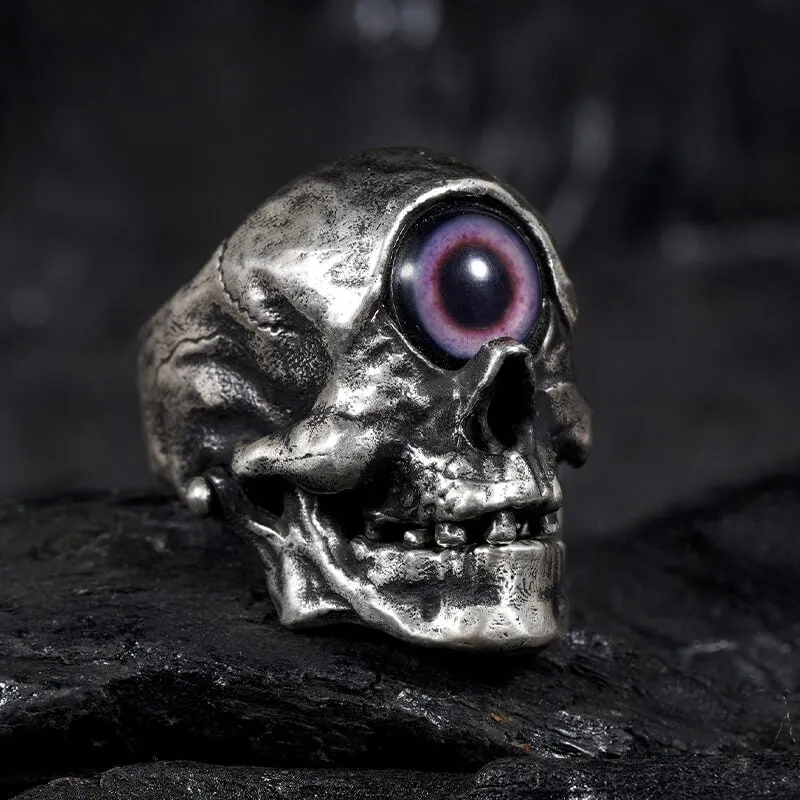 Cyclops Sterling Silver Skull Ring