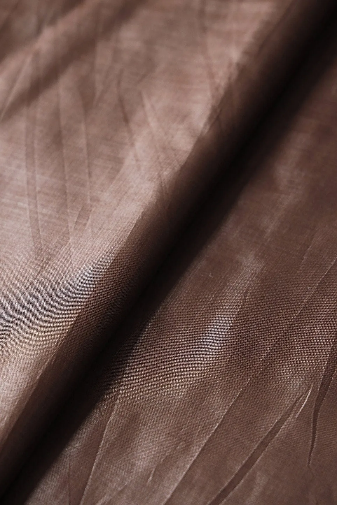 Dark Brown Dyed Viscose Chanderi Silk Fabric