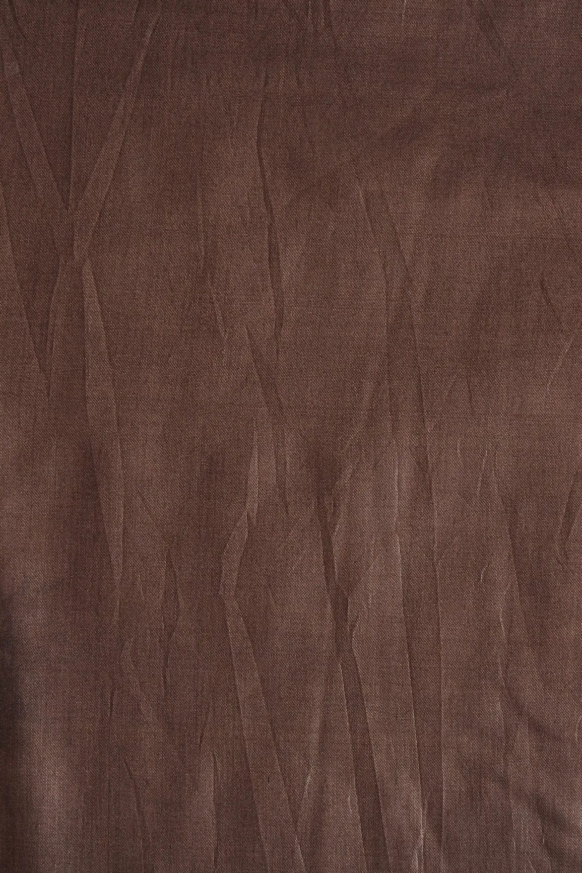 Dark Brown Dyed Viscose Chanderi Silk Fabric