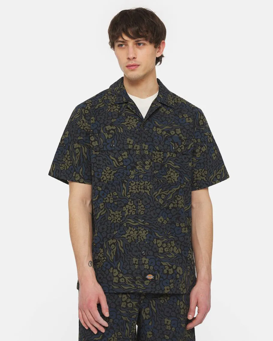 Dickies Saltville Short Sleeve Shirt - Blue / Brown