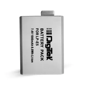 Digitek (LP-E5) 1080mAh LP-E5 Rechargeable Li-ion Battery for Canon Cameras (Grey)