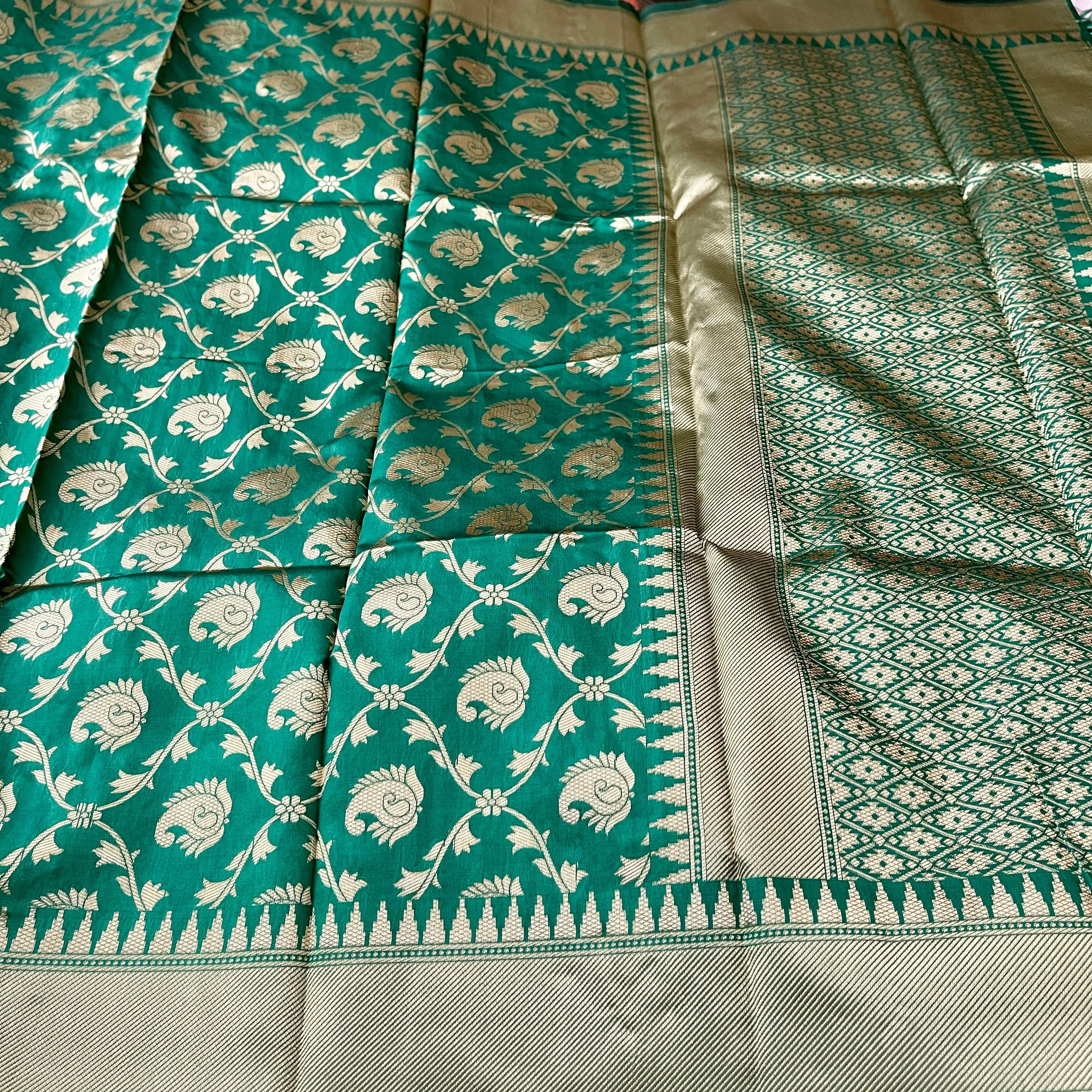 Emerald Green Banarasi Style Dupatta