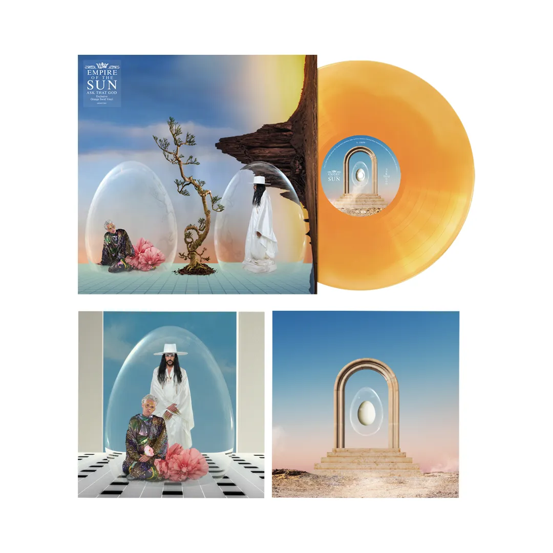 Empire Of The Sun - Ask That God - Vinyle exclusif orange swirl   Carte dédicacée 12"