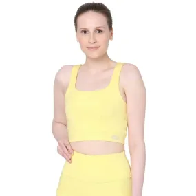 Evolve Padded Crop Top Candyfloss Yellow