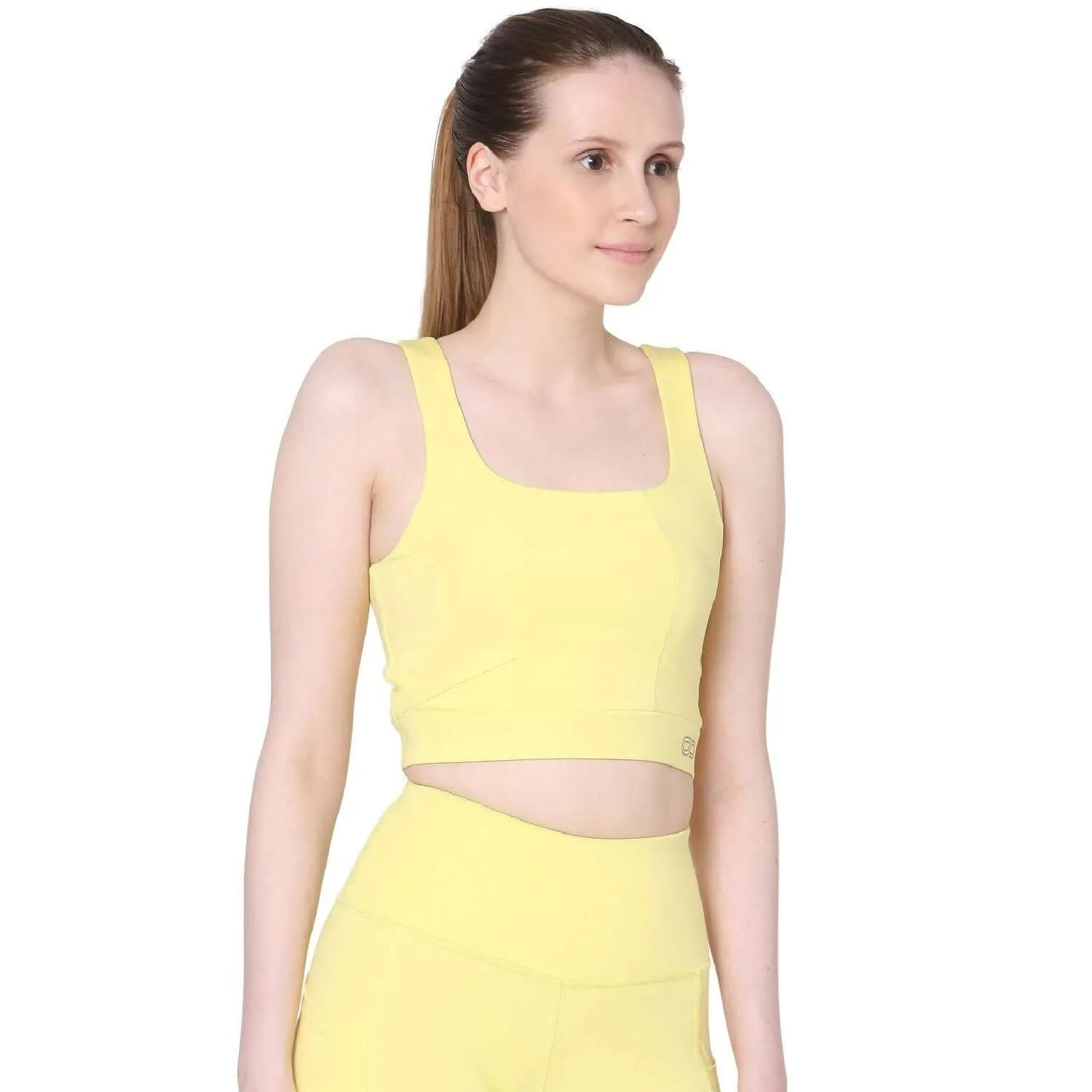 Evolve Padded Crop Top Candyfloss Yellow