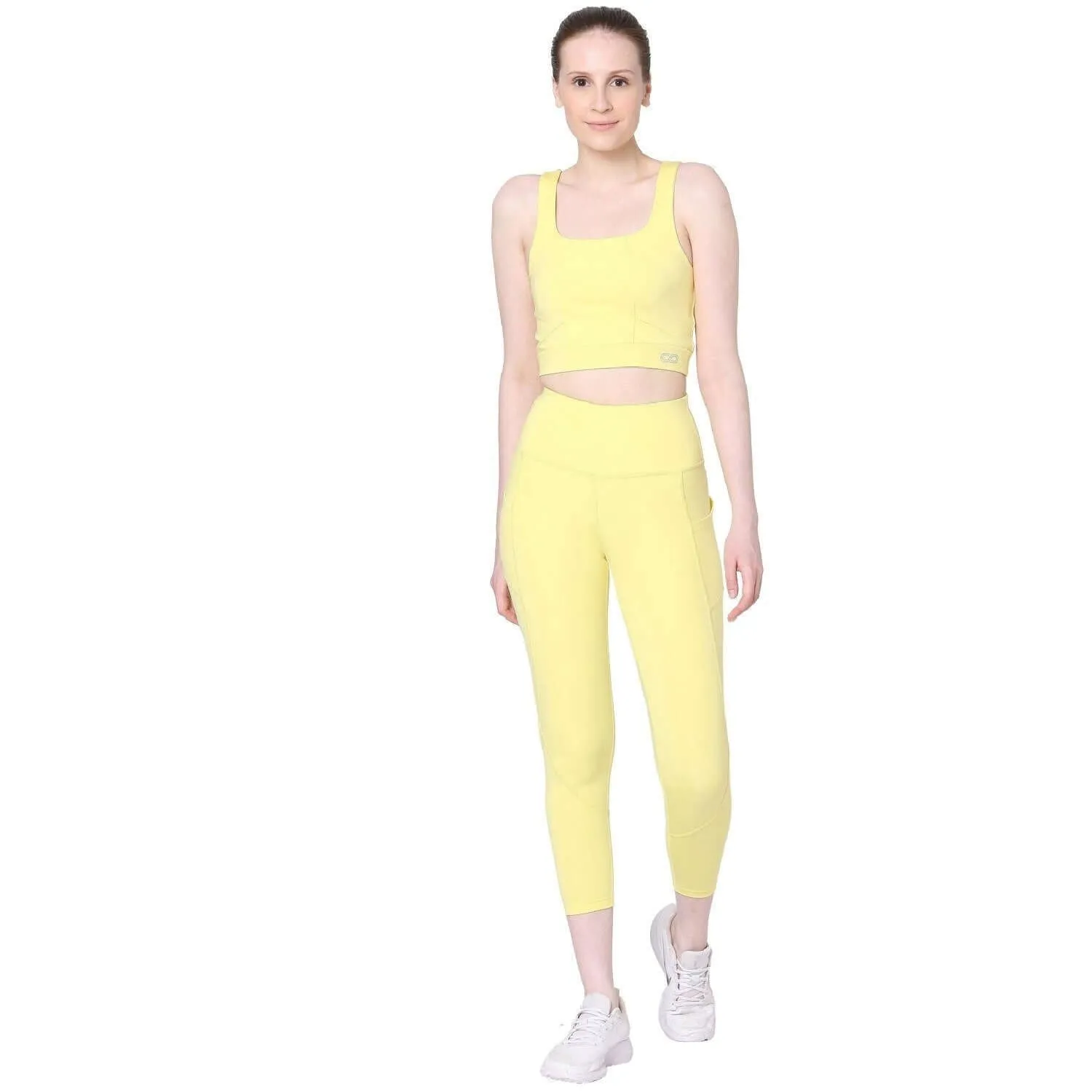 Evolve Padded Crop Top Candyfloss Yellow