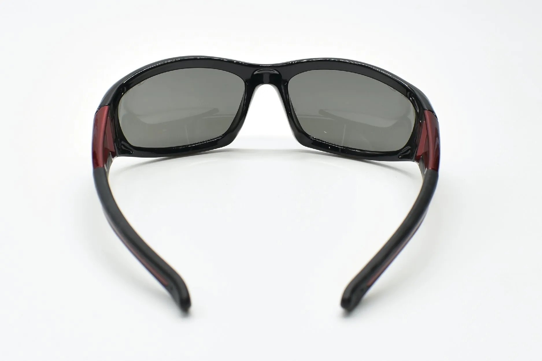 Eyres Bercy Gloss Black and Red Frame, Grey Lens Safety Glasses 150-S13-GY