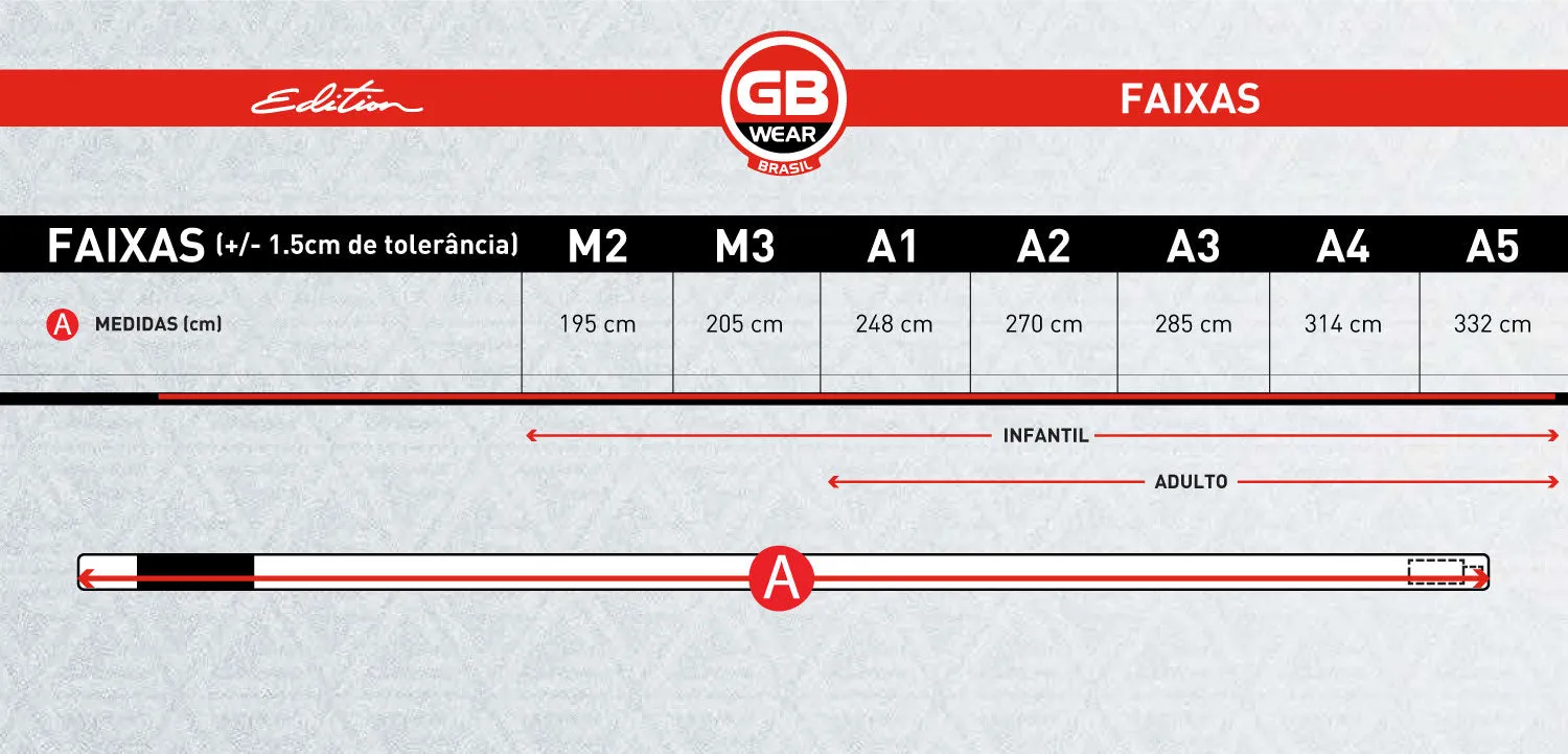 Faixa GB Edition Infantil V2 - Cinza e Preta