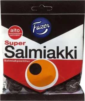 Fazer Super Salmiakki 80g, 24-Pack