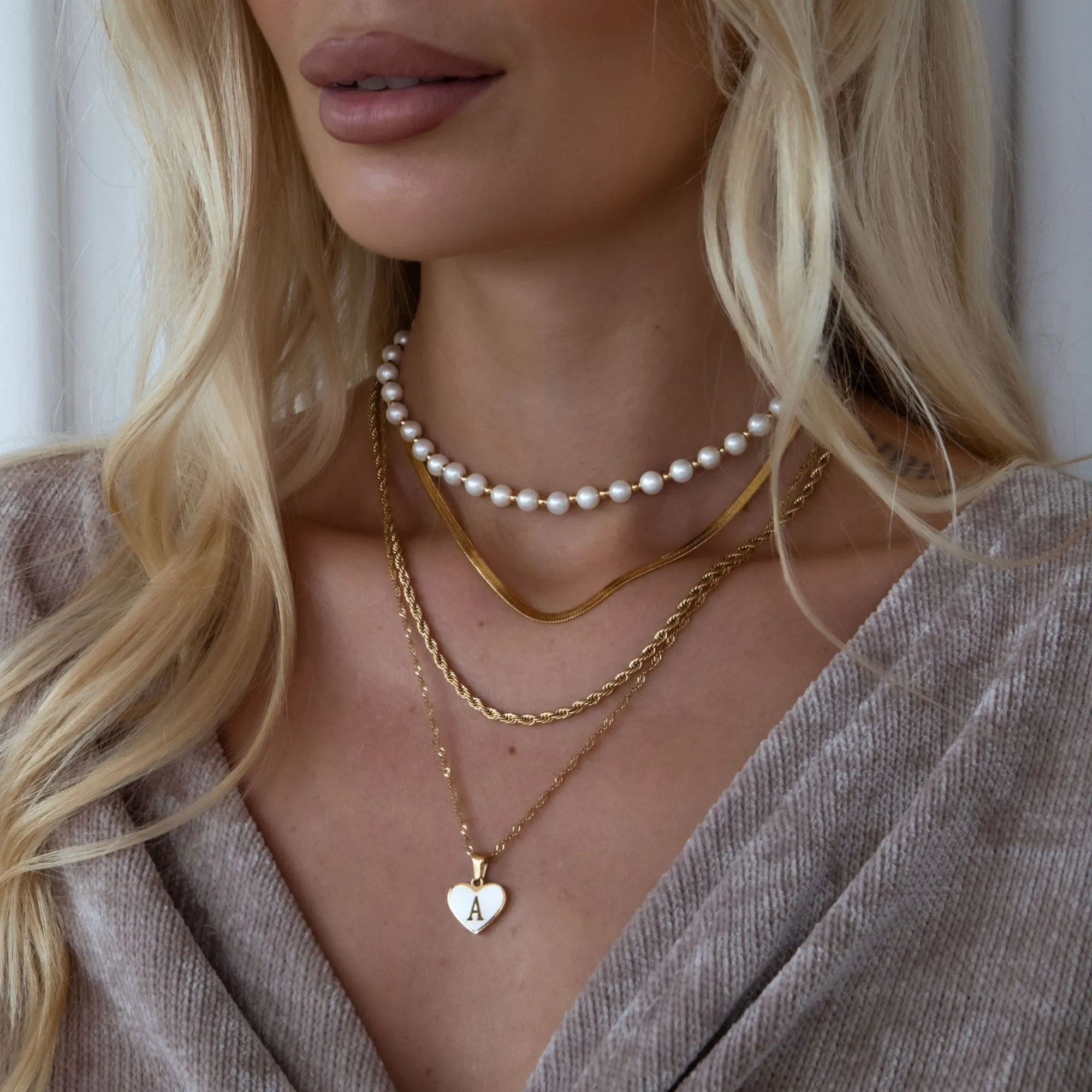 Fifi Pearl Initial Necklace