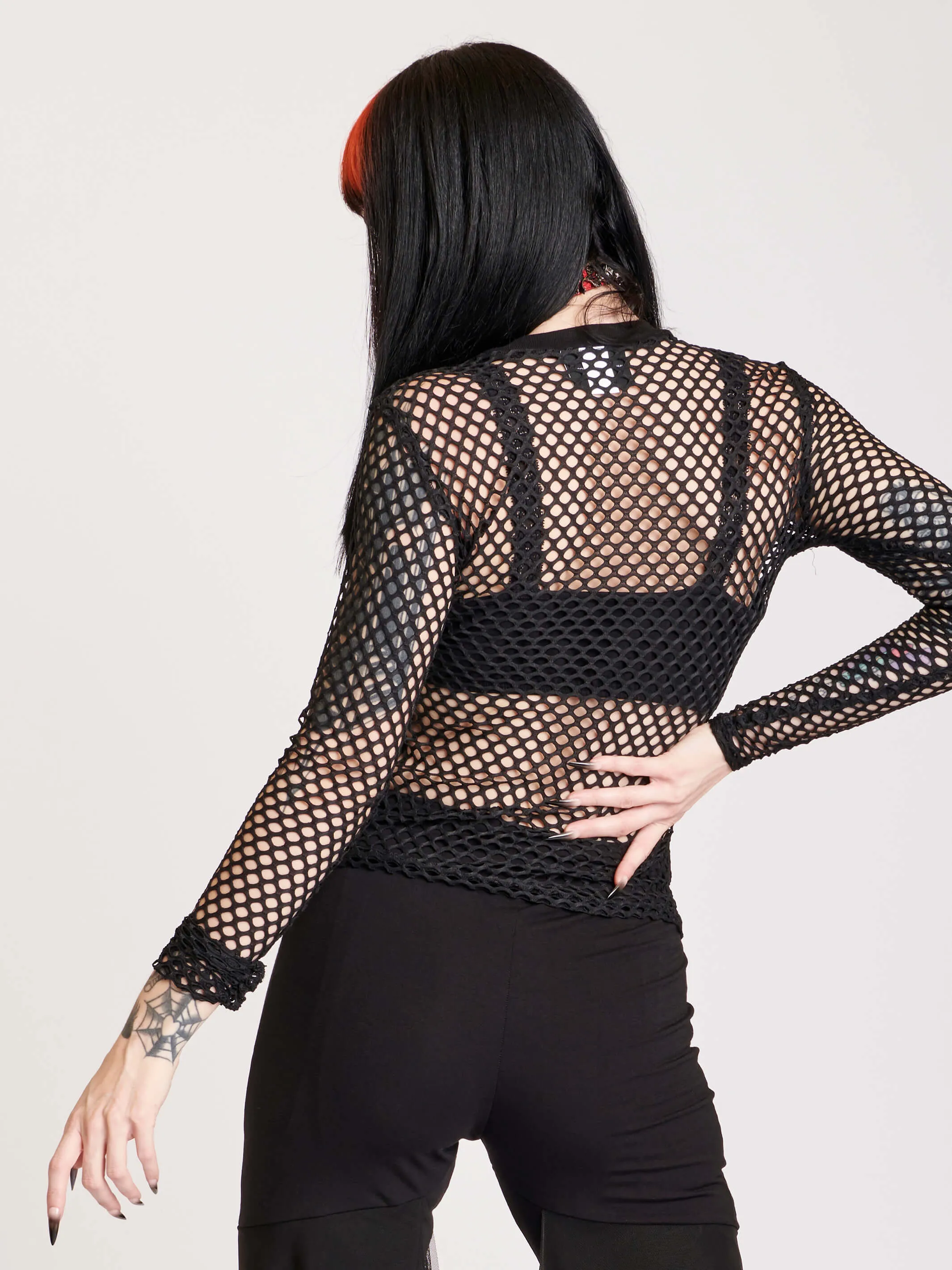 Fishnet Long Sleeve Top