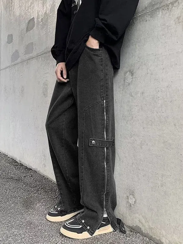 Flipper Zipper Street Style Baggy Jeans