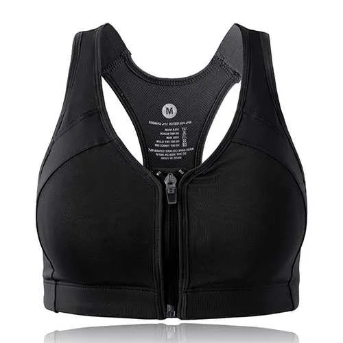 Front Zipper Padded Yoga Sports Vest Bra