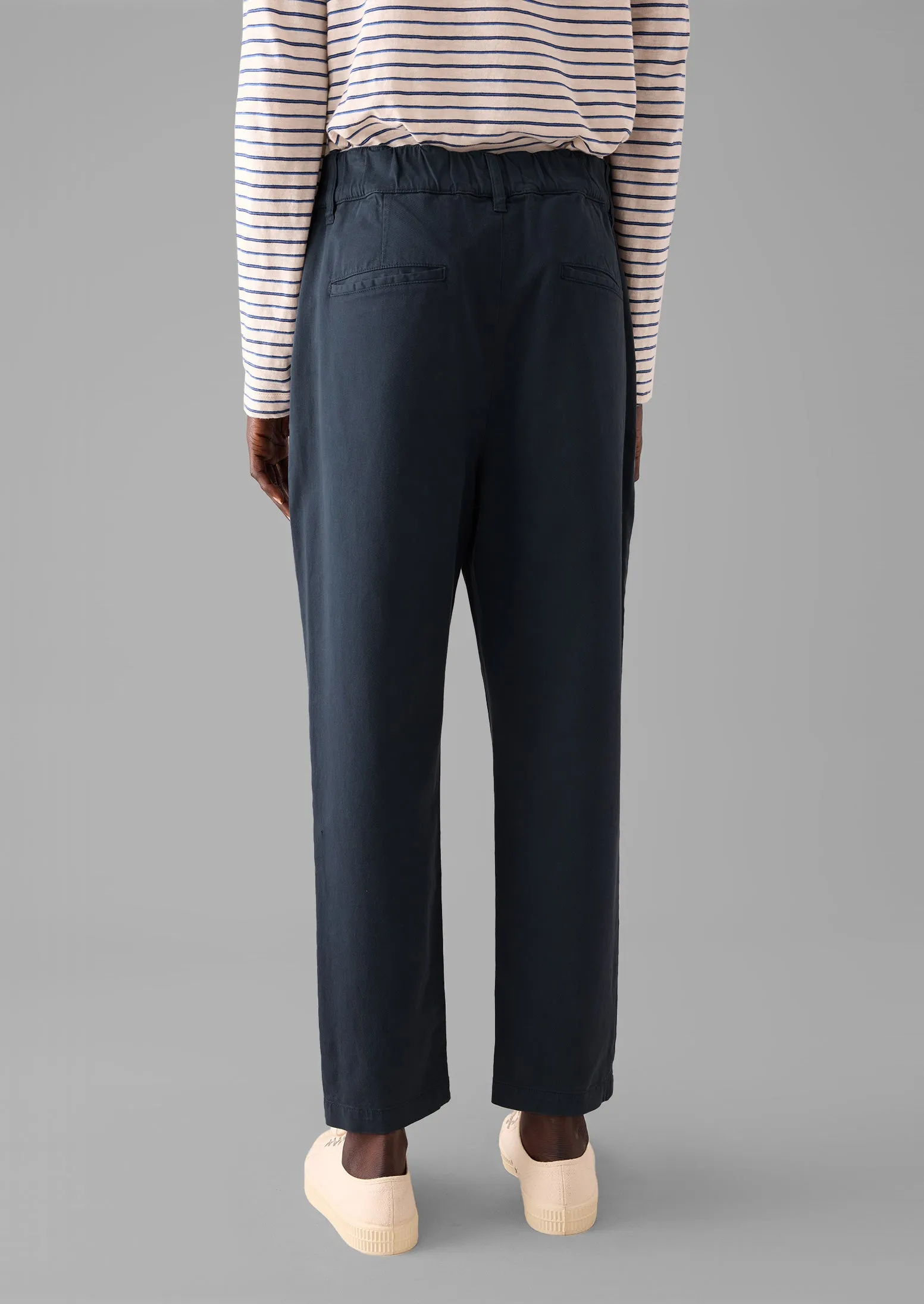 Gabi Cotton Pull On Trousers | Storm Blue