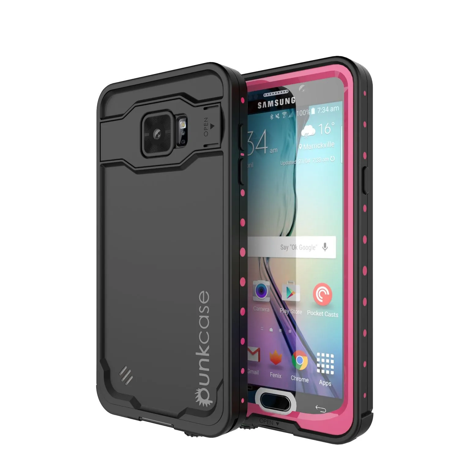 Galaxy Note 5 Waterproof Case, Punkcase StudStar Pink Shock/Dirt/Snow Proof | Lifetime Warranty