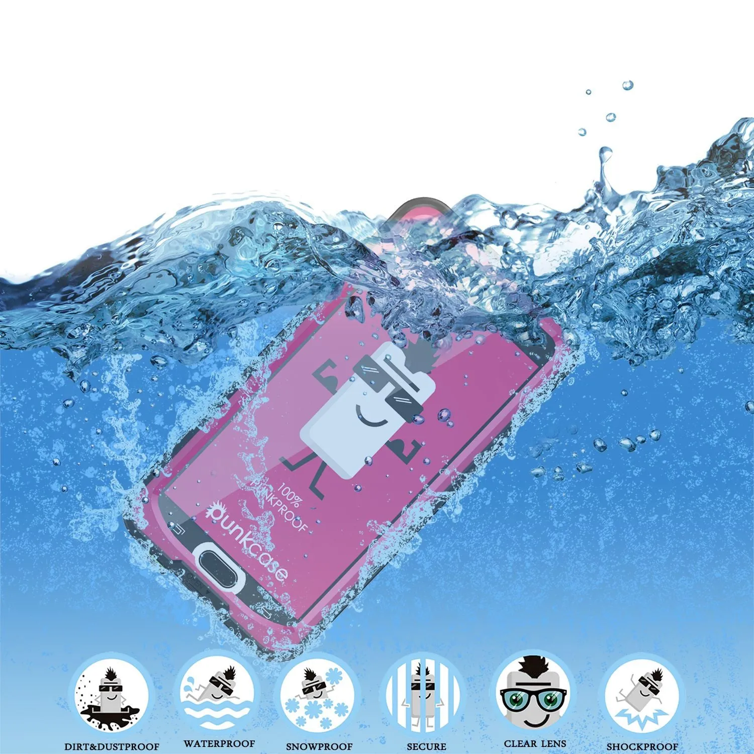 Galaxy Note 5 Waterproof Case, Punkcase StudStar Pink Shock/Dirt/Snow Proof | Lifetime Warranty