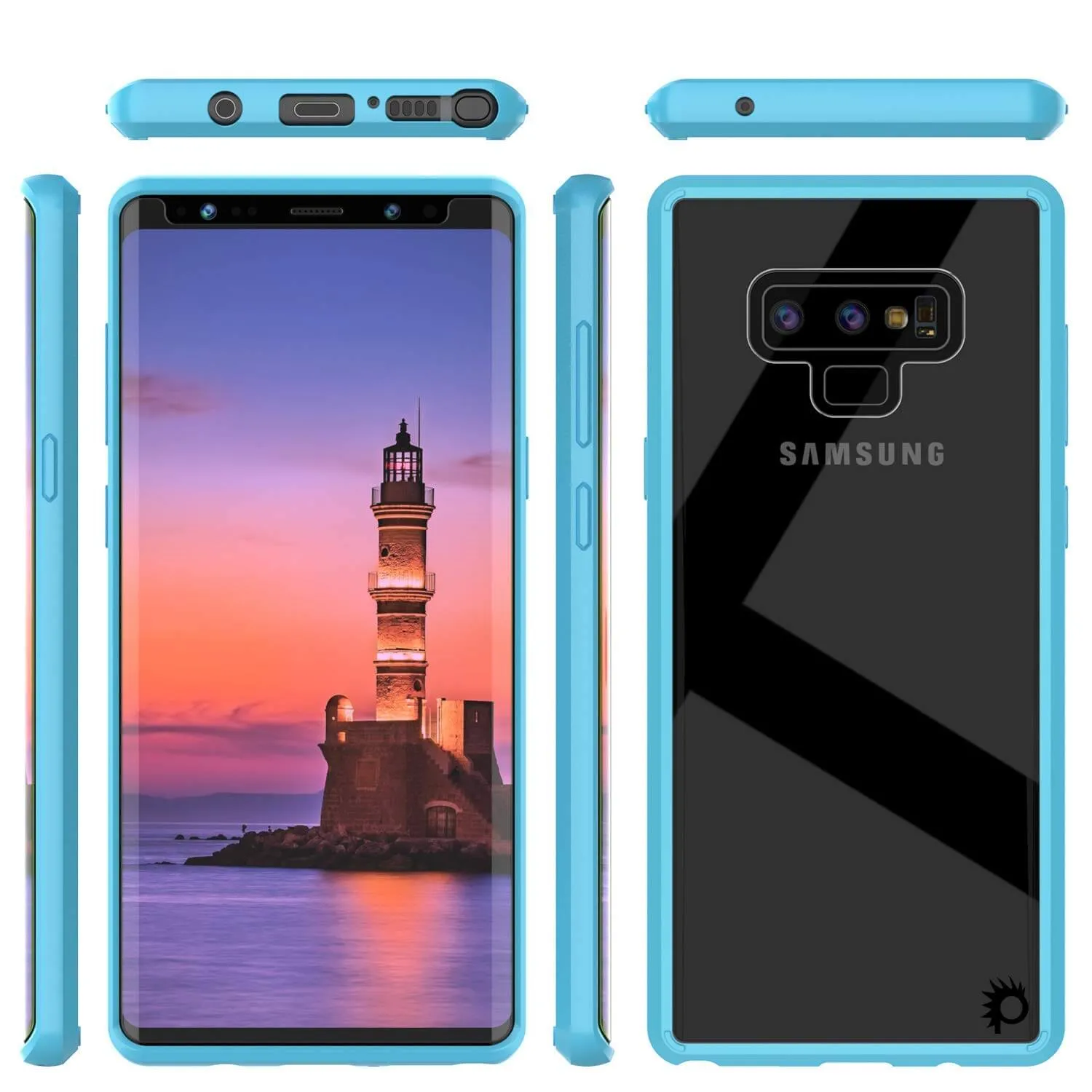 Galaxy Note 9 Punkcase Lucid-2.0 Series Slim Fit Armor Light Blue Case Cover