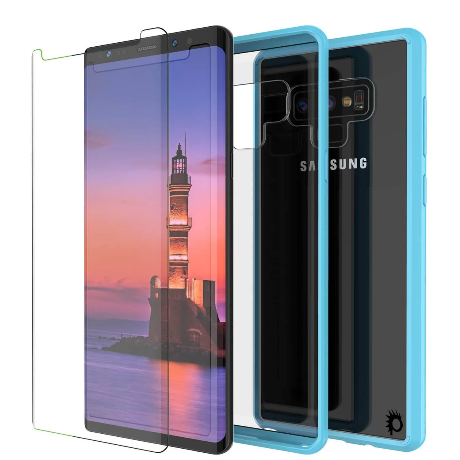 Galaxy Note 9 Punkcase Lucid-2.0 Series Slim Fit Armor Light Blue Case Cover