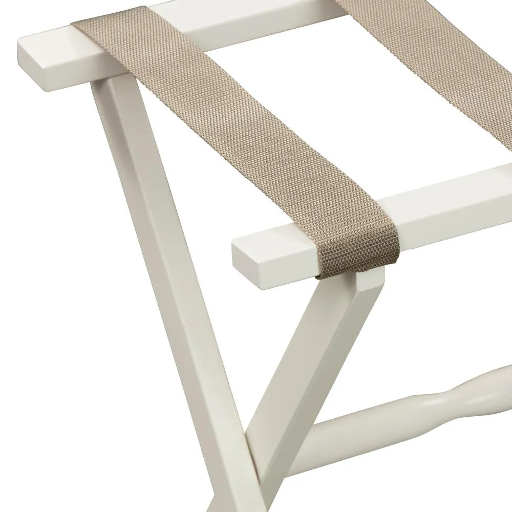 Gatehouse Furniture Luggage Rack - Straight Wood Leg with 4 Nylon Straps