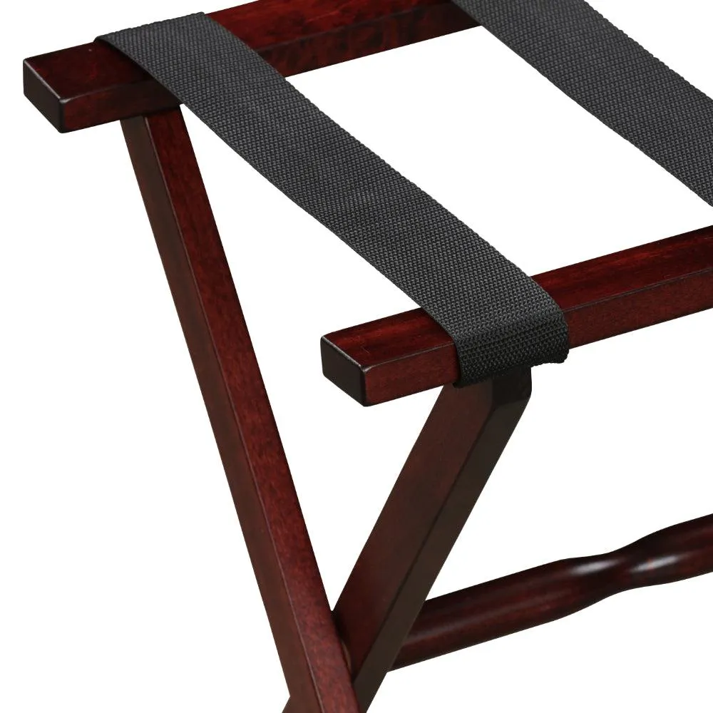 Gatehouse Furniture Luggage Rack - Straight Wood Leg with 4 Nylon Straps