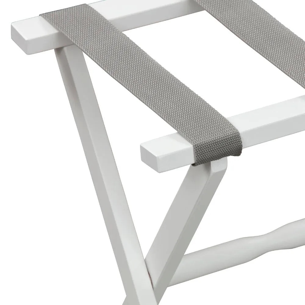 Gatehouse Furniture Luggage Rack - Straight Wood Leg with 4 Nylon Straps