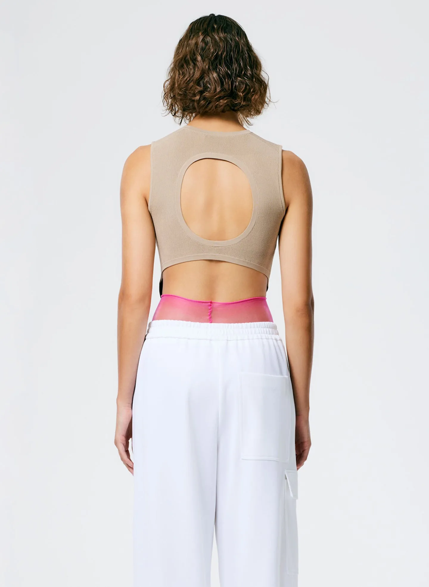 Giselle Stretch Sweater Circle Openback Tank