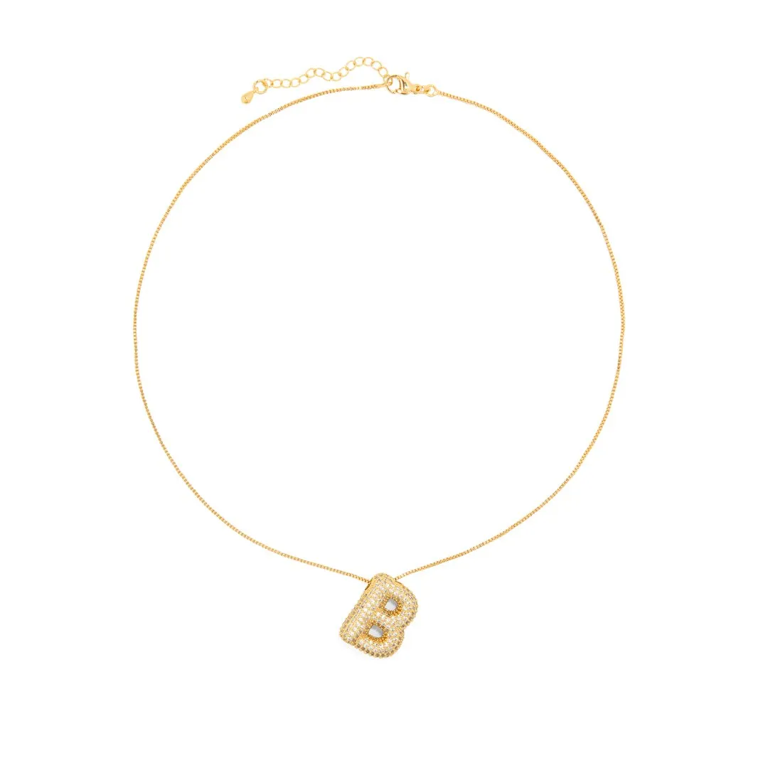 GOLDEN BALLOON SPARK LETTER NECKLACE