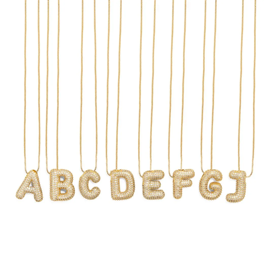 GOLDEN BALLOON SPARK LETTER NECKLACE