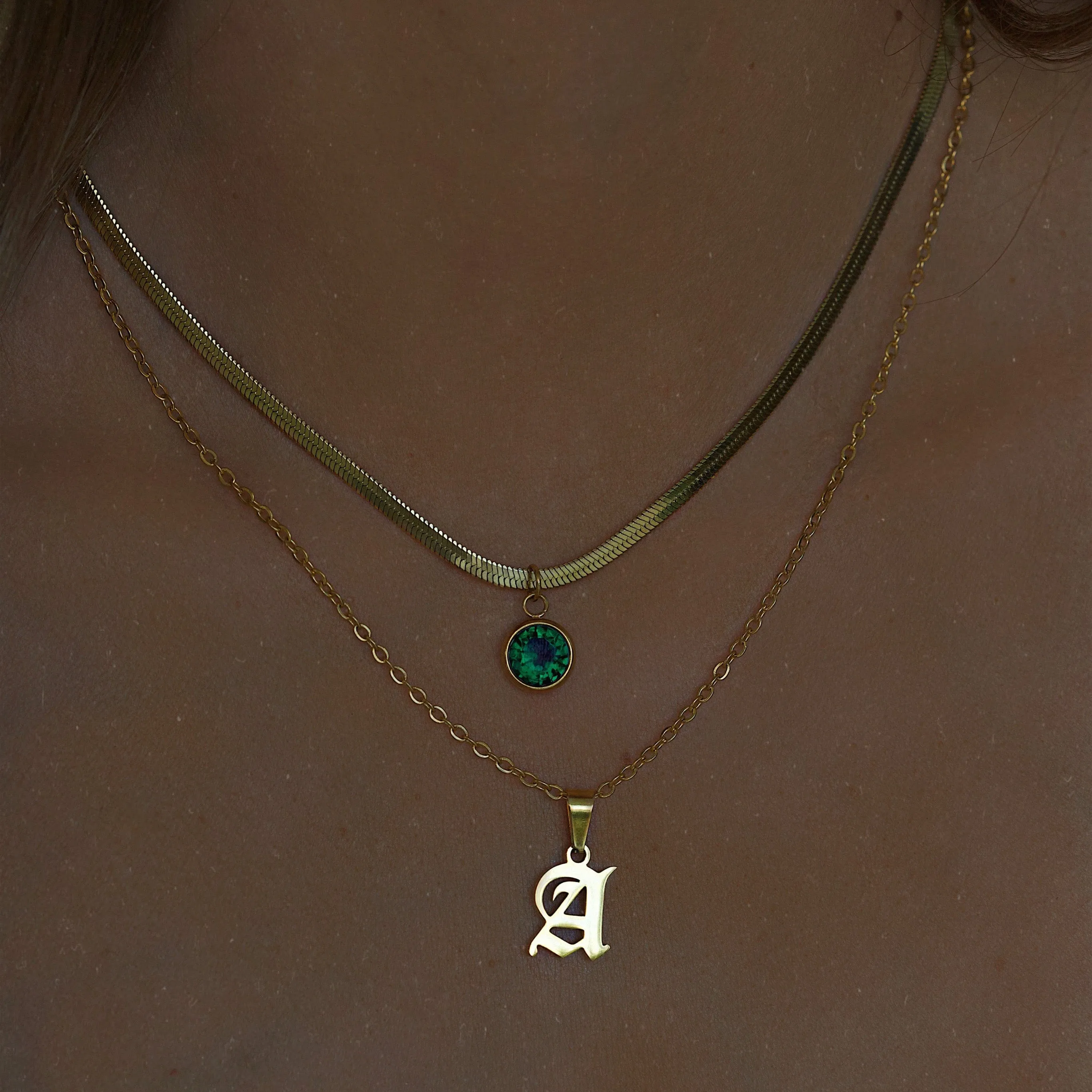 Gothic Initial Necklace