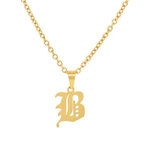 Gothic Initial Necklace