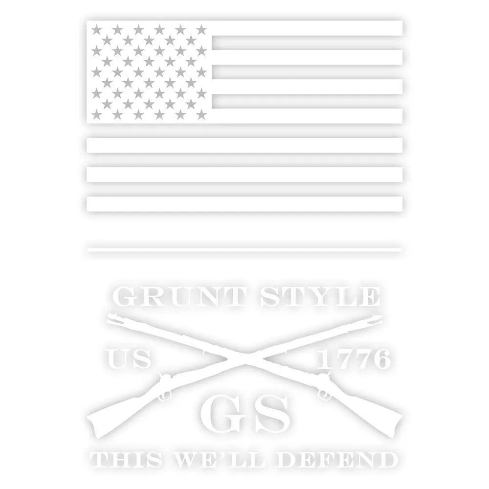 Grunt Style Stacked Flag Decal