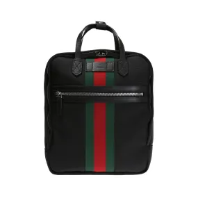 Gucci Techno Black Canvas Web Stripe Backpack