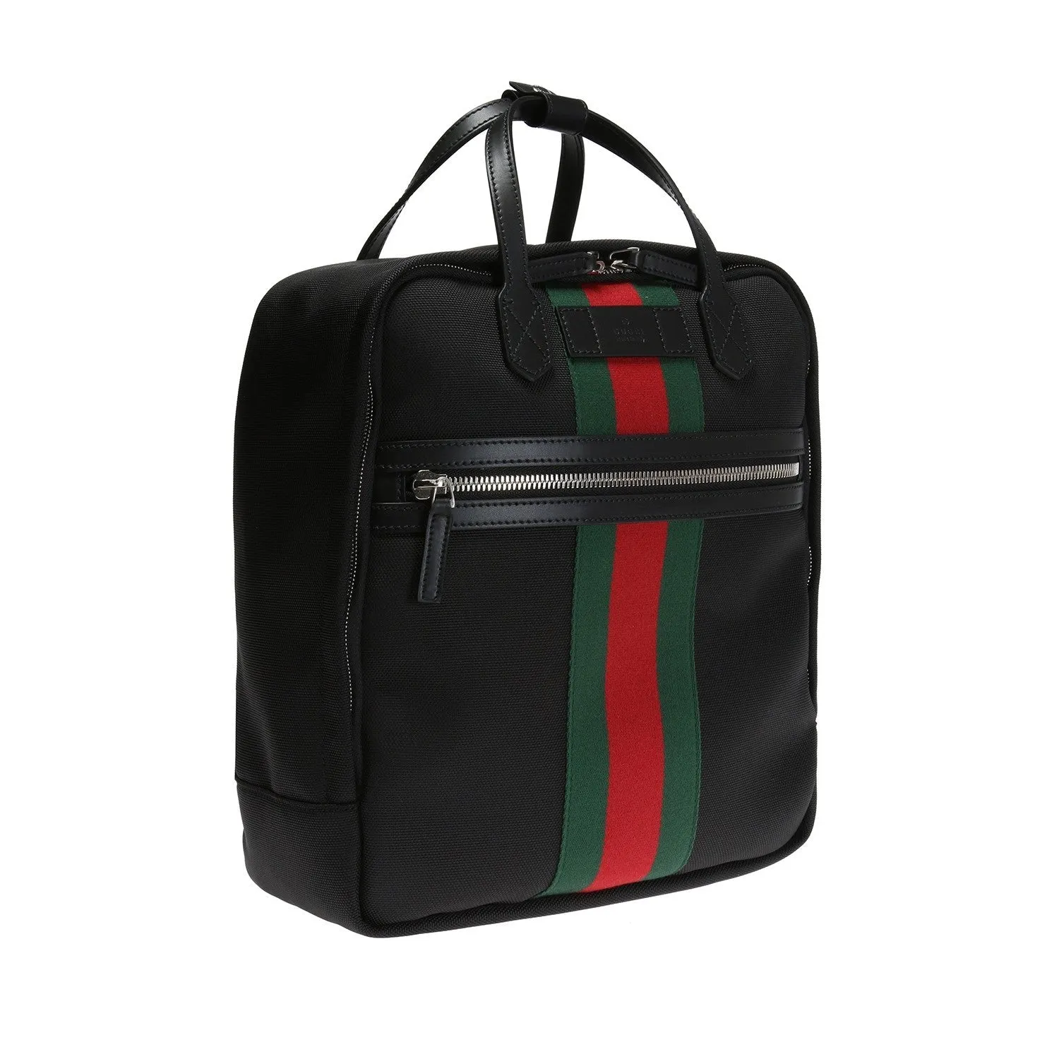 Gucci Techno Black Canvas Web Stripe Backpack