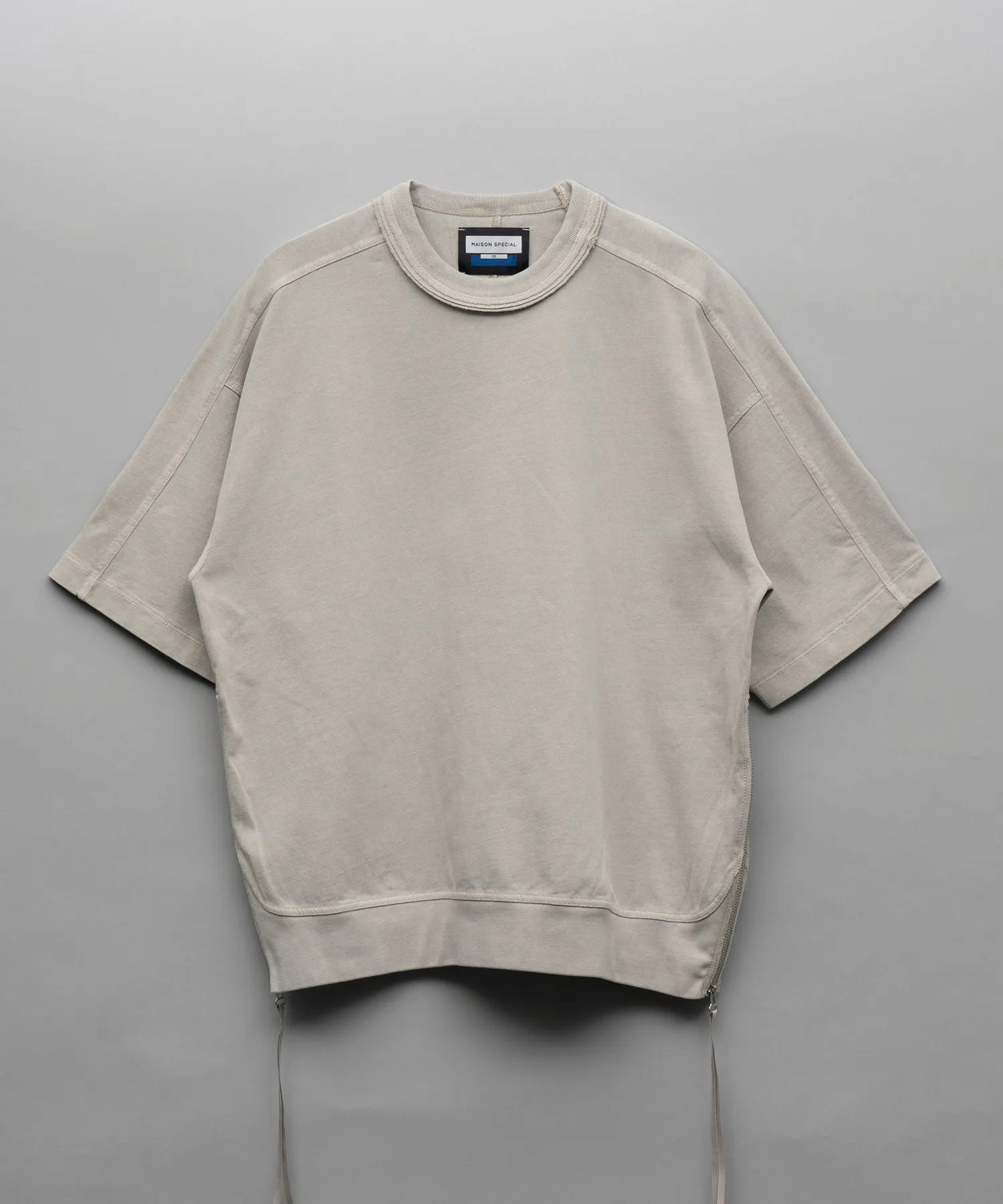 Heavy-Weight Cotton Prime-Over Side Zip Pigment T-Shirts