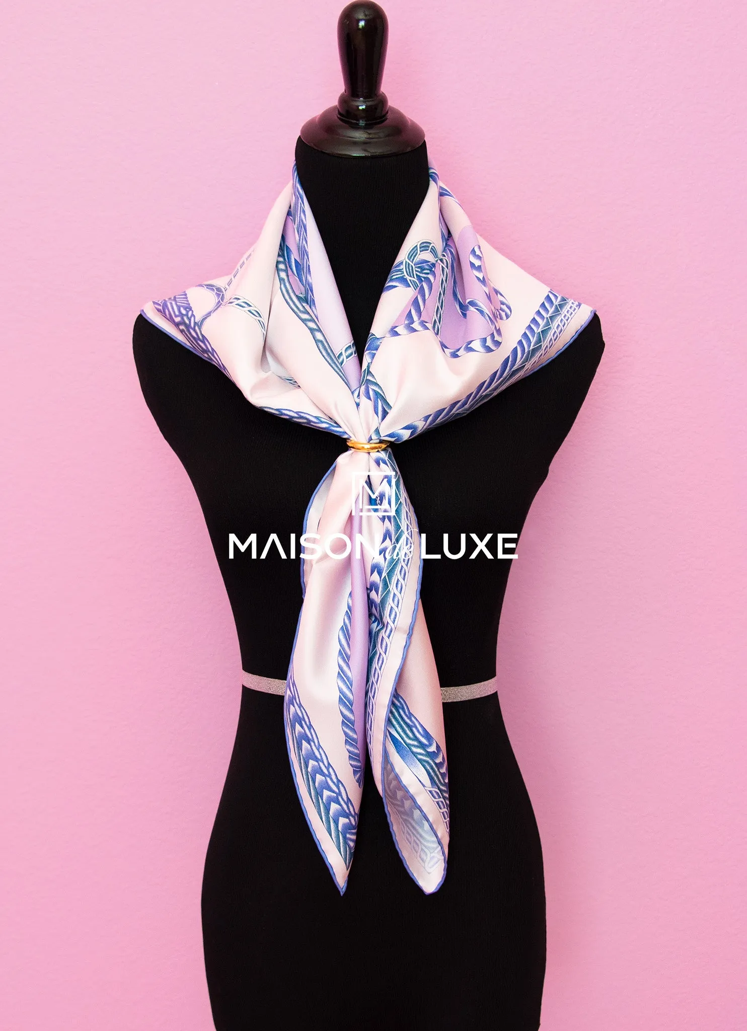 Hermes "Robe du Soir" Mauve Twill Silk 90 cm Scarf