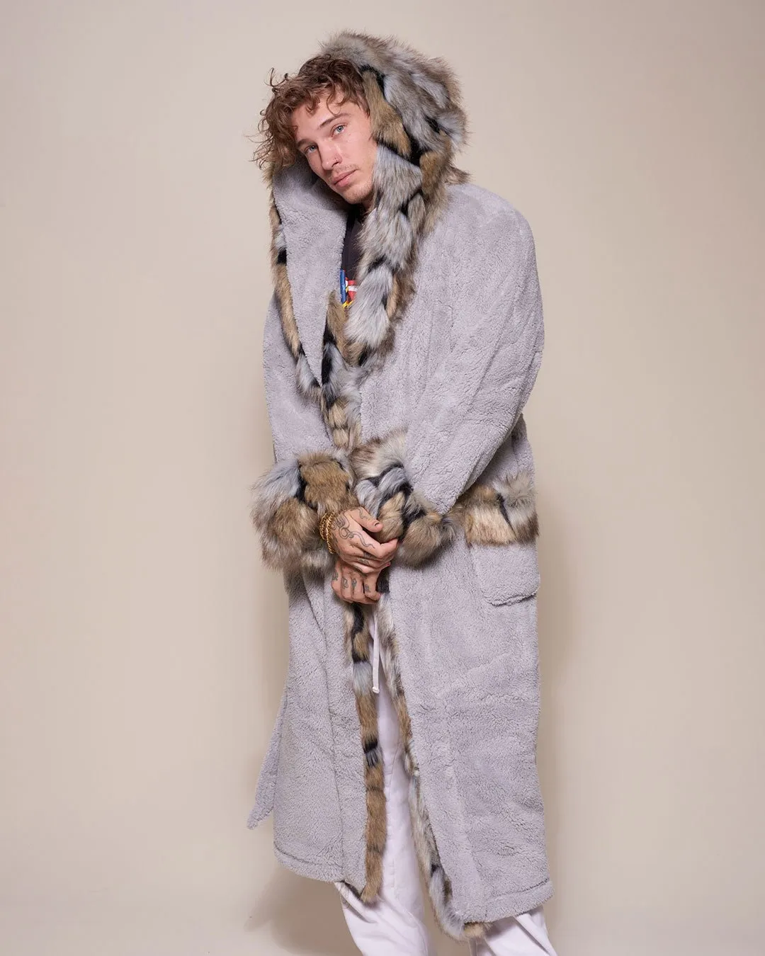 Hooded Wolverine Faux Fur House Robe