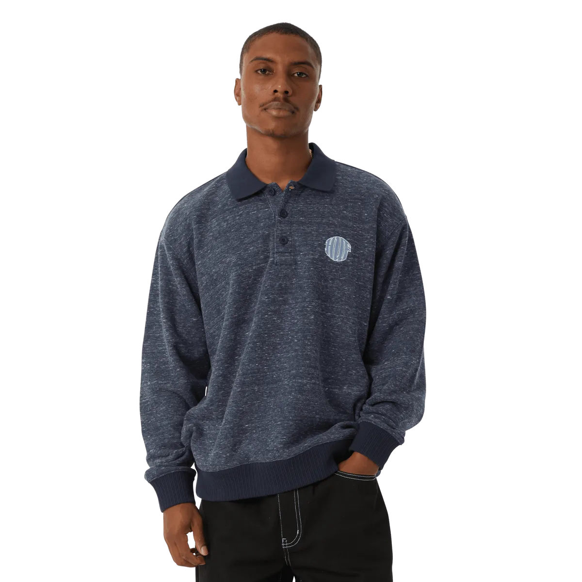 HUF WINSTON POLO FLEECE-NAVY